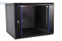 Шкаф телекоммуникационный настенный разборный 12U (600х520) дверь стекло, цвет черный