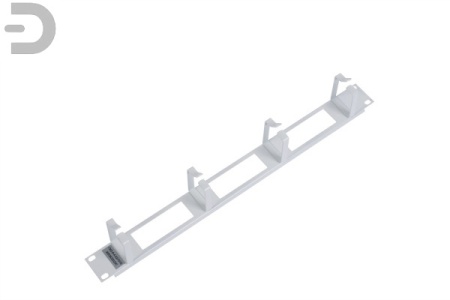 Органайзер кабельный горизонтальный с окнами 19" 1U, 4 кольца