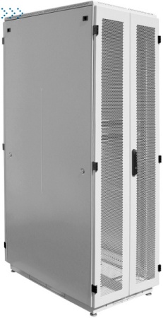 Шкаф телекоммуникационный напольный 42U (600 × 1000) дверь перфорированная, задние двойные перф.